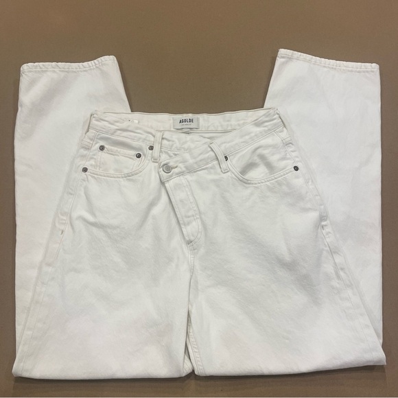 Agolde Criss Cross White Jeans Size 26 - Picture 4 of 13